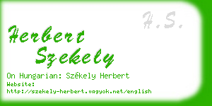 herbert szekely business card